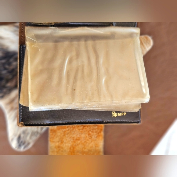 Vintage RARE Sturdy Rumpp Leather Snap Wallet Pockets & Card/Photo Hinged Pages - Picture 6 of 14